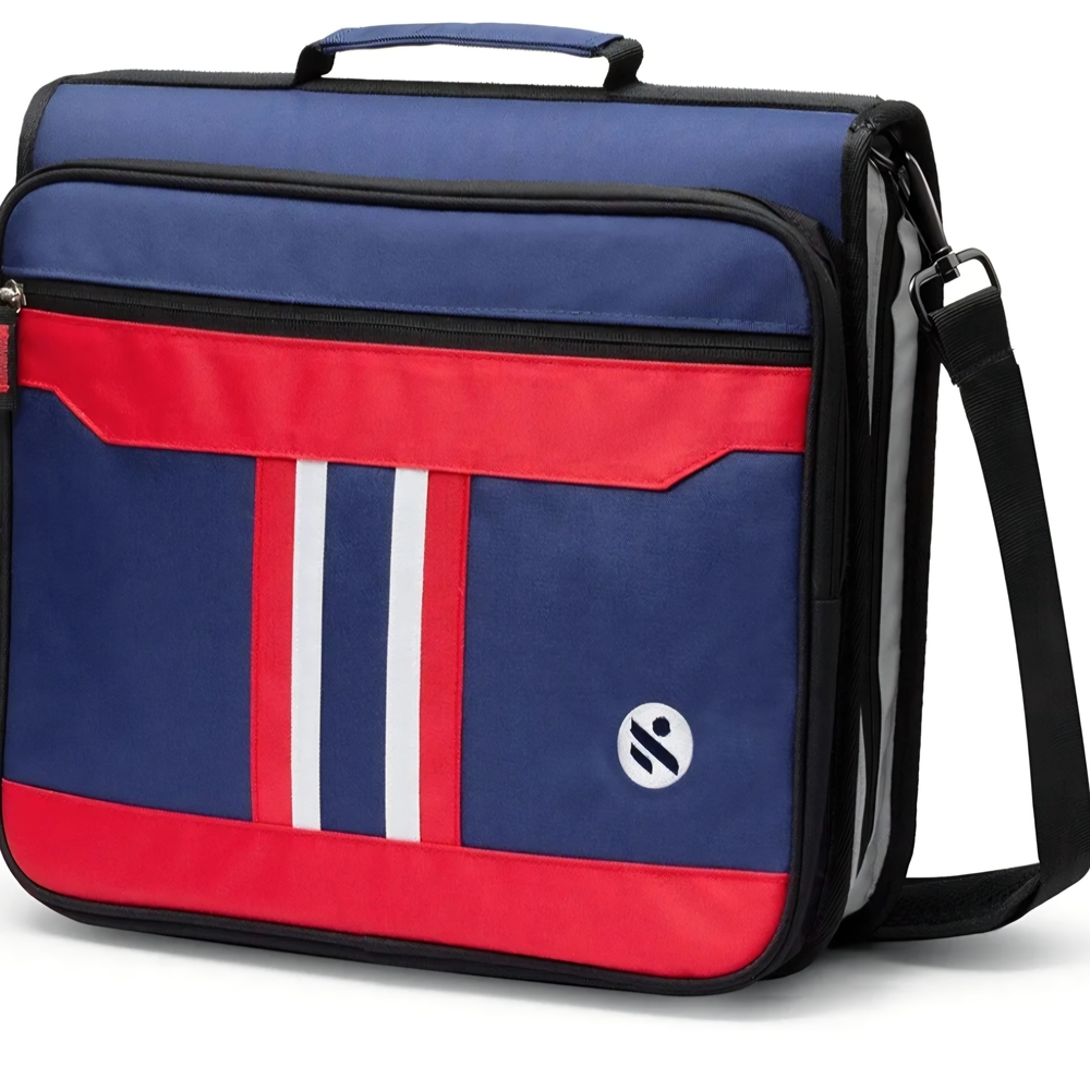 3 Rings Zipper Binder with Handle and Shoulder Strap